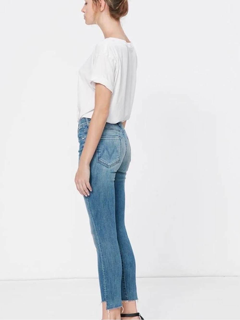 Mother Stunner Zip Ankle Step Fray Jeans